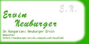 ervin neuburger business card